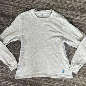 Polo by Ralph Lauren Light Gray Waffle Knit Pajama Top